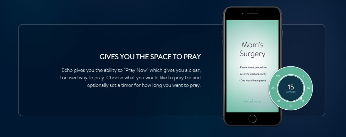 Print screen of Echo prayer app